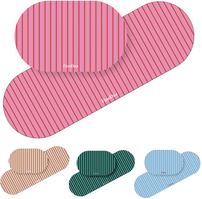 파인다즈 2종세트 모던 스트라이프 빨아쓰는 규조토 발매트, 1세트, 핑크