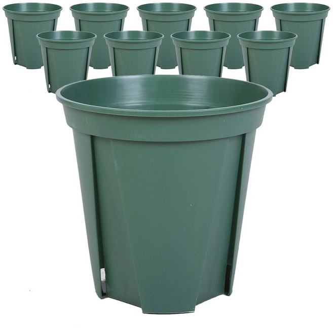 파파가든 슬릿화분(묶음) 뿌리건강 화분, 그린, 10개
