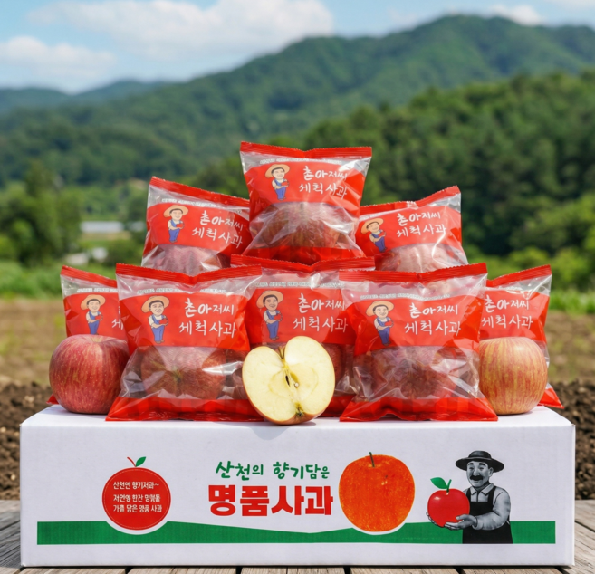 [타임특가] 당도선별 세척사과 껍질째먹는 꿀사과, 1박스, 2kg