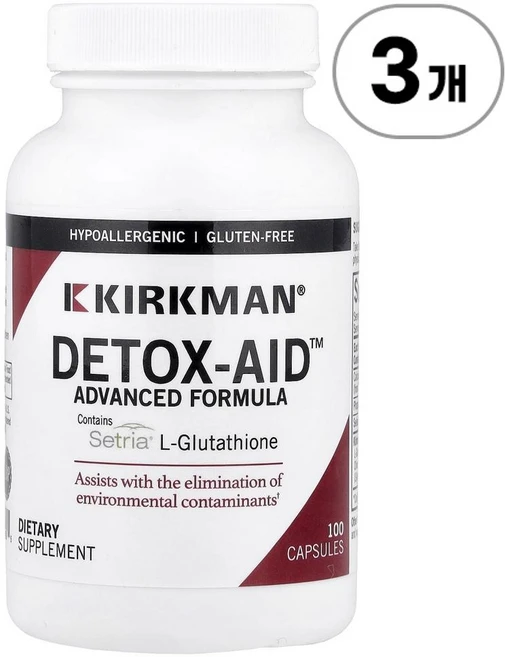 커크만 랩 디톡스-에이드 어드밴스드 포뮬러 Kirkman Labs Detox-Aid™ Advanced Formula 100정, 3개 - 쿠팡