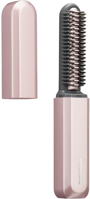コイズミ Koizumi 고이즈미 고데기 무선 앞머리 USB 충전식 휴대 컴팩트 캡 부착 화이트 KHR 6420 W, 핑크