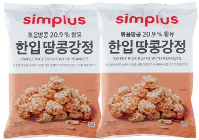simplus 한입 땅콩강정, 2개, 170g