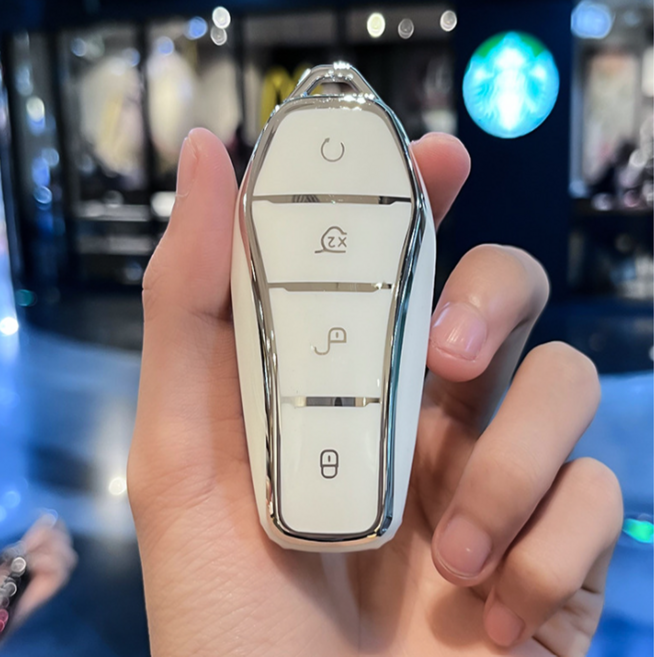소단 호환상품 BYD 비야디 전기차 차키케이스 키홀더, 화이트