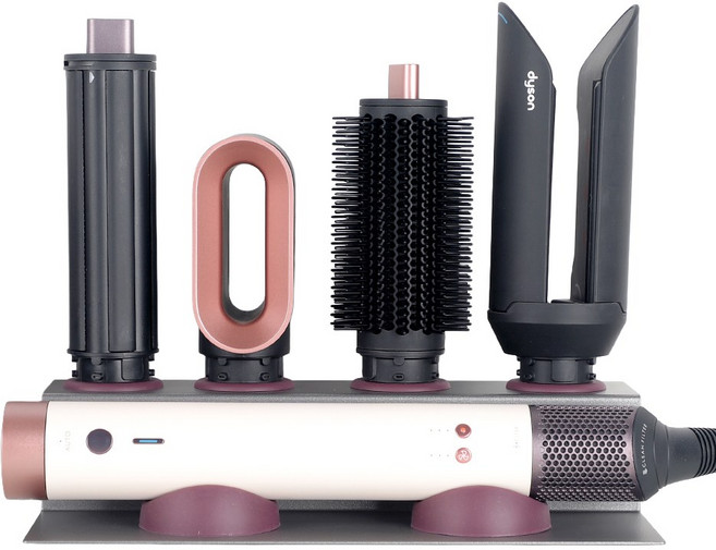 [국내생산] 다이슨 에어랩 거치대 코안다 2x 툴배럴 호환 4구 거치대, 1개, 화이트 + 실리콘툴(제스퍼플럼)