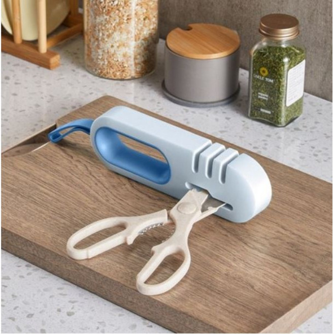 리틀띵즈 칼갈이 가위갈이 라운드 샤프너 주방 칼가위갈이, 블루, 1개