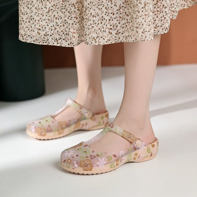 IWMAFT 여성 여름 아쿠아 샌들 젤리 슈즈 논슬립 통기성 슬리퍼 투웨이 스트랩 경량 물놀이 신발 SQ1082