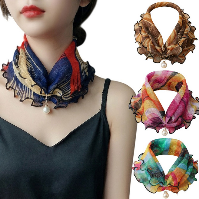 디아픽 4세트 스카프 쁘띠 쉬폰 진주 여름