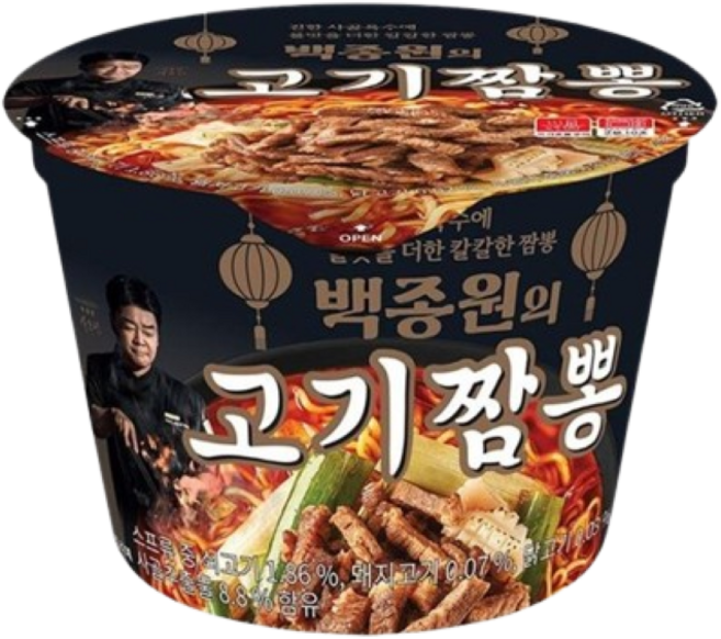 백종원 고기짬뽕 컵라면 105g, 7개