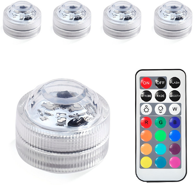 LED 迷你無線燈 3cm 5p + 遙控套裝, 混色