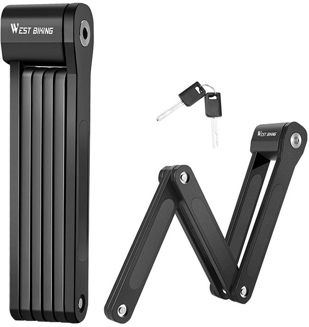 시그니처베이지 자전거 킥보드 자물쇠 열쇠 관절락 도난방지 YPZ110, 1개, 블랙