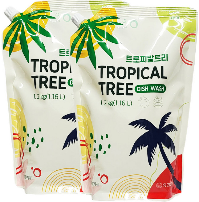 유한양행 아름다운 주방세제 트로피칼 트리 1.2kg, 2개