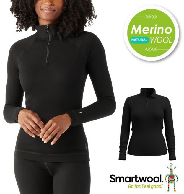 Smartwool 女 Thermal 美麗諾羊毛長袖拉鍊T - 半開襟立領