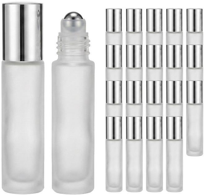 롤온 두꺼운 실버캡 반투명 10ml 20개 구성 향수용기 공병 블랙 뚜껑 도톰한용기