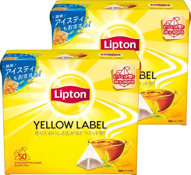 립톤 옐로우 라벨 블랙티 피라미드 티백, 100g, 2개, 50개입