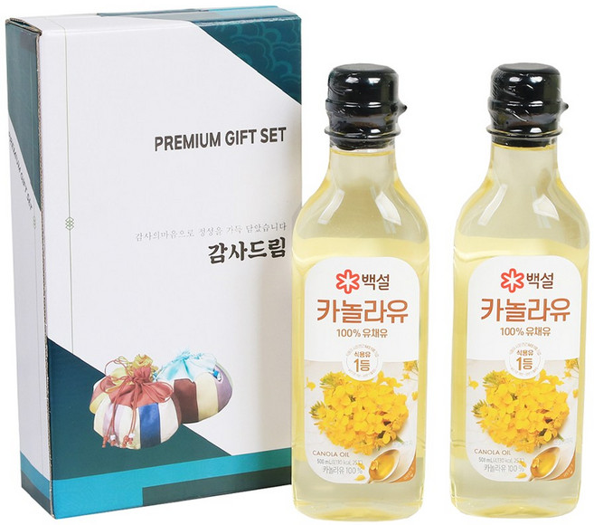 백설카놀라유 500ml 2P 선물세트 설선물 명절선물, 2개