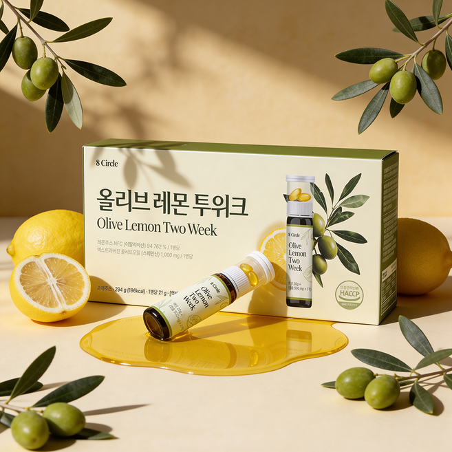 에잇써클 올레샷 올리브레몬샷 올리브오일 레몬즙 엑스트라버진, 1개, 14회분