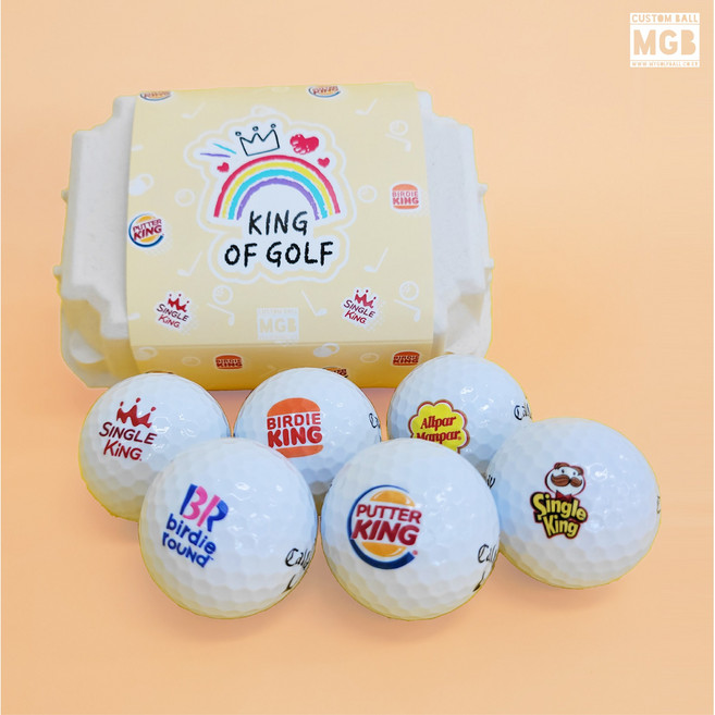 킹오브골프 계란 골프공 6구 3피스 화이트볼 인쇄 선물 캘러웨이 커클랜드, 커클랜드 SIGNATURE, 1개