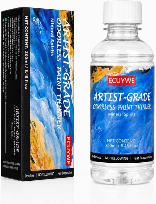 무취 미네랄 스피릿 200ml 고순도 저취 용제를 사용하여 기름 기반 페인트 청소 브러시 및 도구 시너 탈지 DIY 공예 예술 프로젝트 가정용 유지 관리를 가능하게