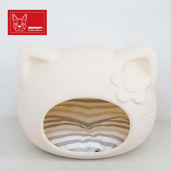 강아지 동굴집 고양이 플라스틱 방석 하우스 숨숨집, 1개