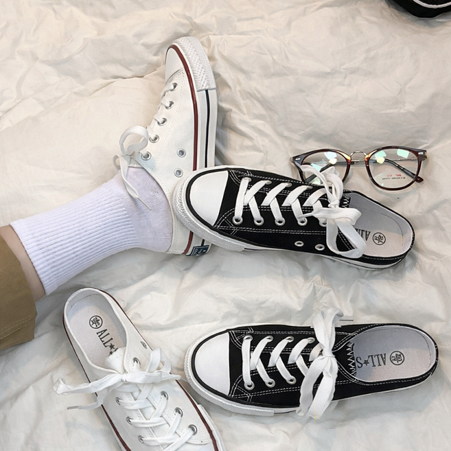 에너바디 여성 캔버스 뮬 스니커즈 블로퍼 데일리 슬리퍼 운동화