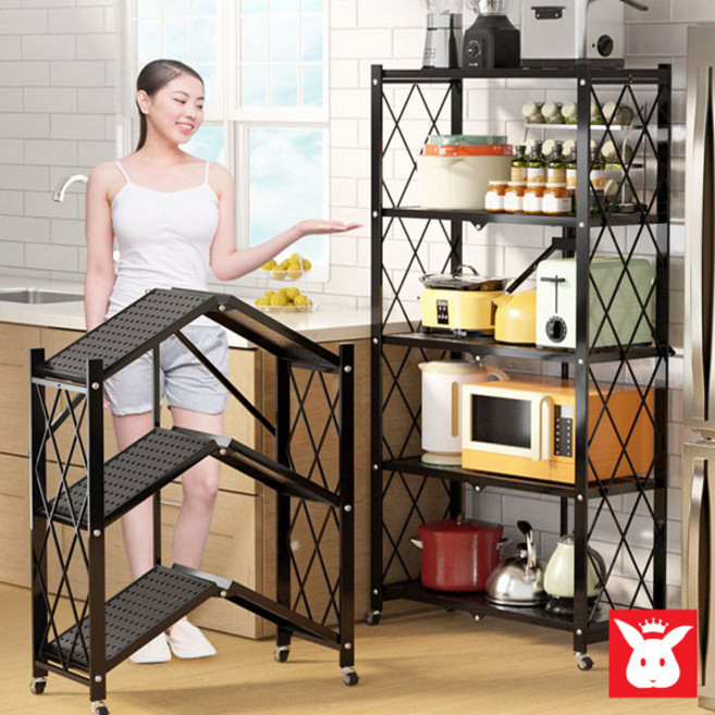 이케아 선반 철제 수납장 베란다 실외기실 가방 진열장 보관 접이식 이동식 바퀴, 화이트, 5단, 1개