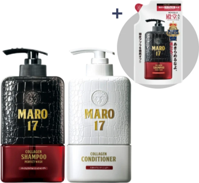 마로17 퍼펙트워시 샴푸(350ml) & 컨디셔너(350ml)+샴푸 리필(300ml) 세트, 1개 - 쿠팡