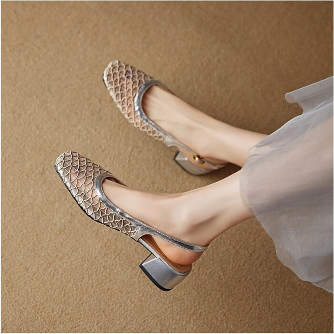 LUNATURE 여성 키높이 단화 발편한 짜임 통기 그물코 5cm