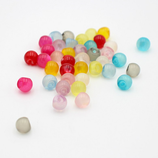 (인형소품) 8mm 일체형 캔디 콩단추, 화이트, 4개