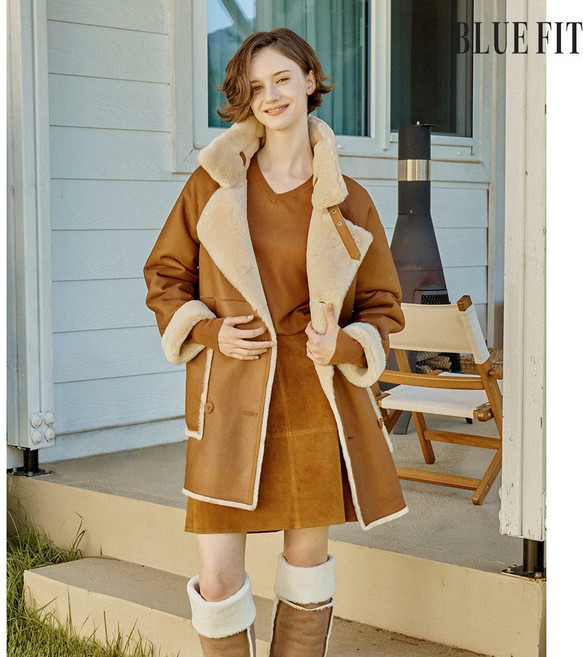 블루핏X로보 스페인 라도마 리버시블 하프 무스탕