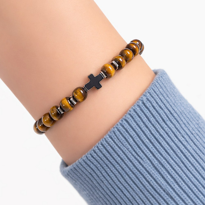 풀리니스 행운 액막이 남녀공용 호안석 팔찌 5mm