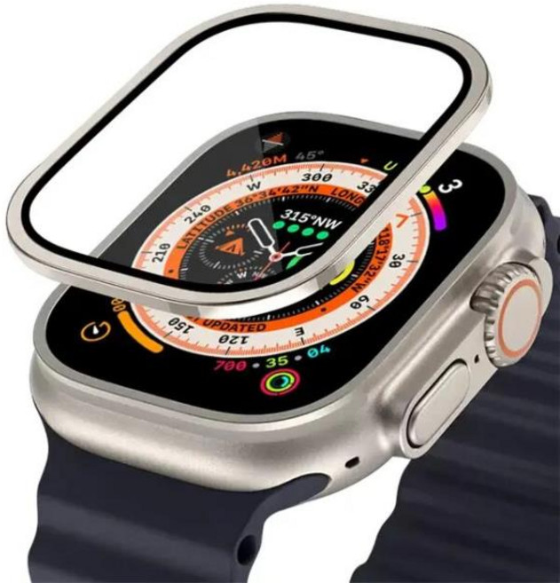 애플 워치용 화면 보호 필름 울트라 49mm 9H 강화 유리 티타늄 합금 충격 방지 H11 ZD8 HK8 프로 맥스, [01] For Ultra  49MM, 01 Gold, 1개