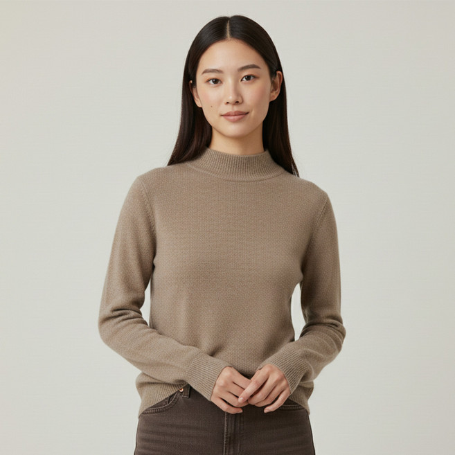 루타미 울100% 하프 터들넥 폴라니트