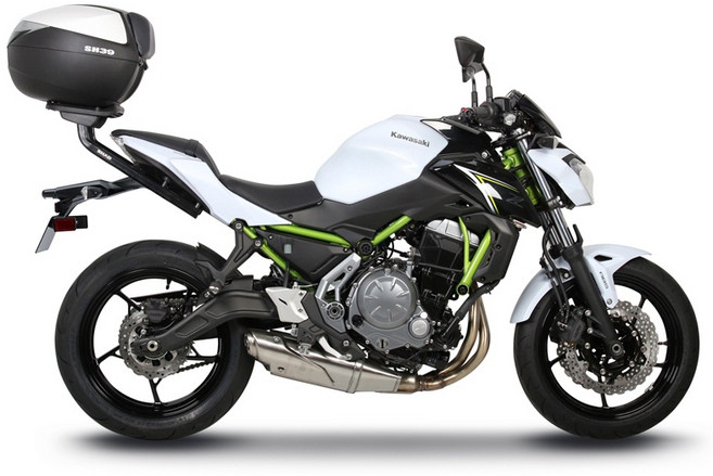 SHAD KAWASAKI Z650 17-22 專用後架 SH48 銀色, 1個, 後架+SH48深灰+靠背+類碳纖維飾蓋