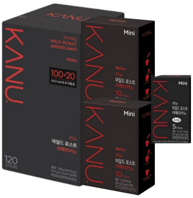 카누 마일드 블랙 커피 아이스 아메리카노 카누 마일드 145T, 1세트, 145개입, 900mg