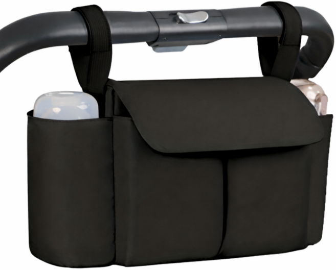 너브 5포켓 유모차 기저귀 가방 정리함, 1개, 블랙