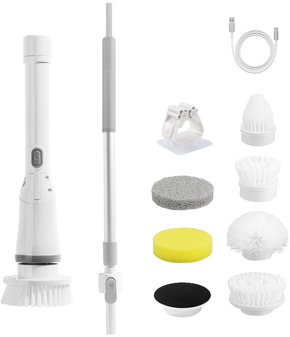 88그로스 화장실 무선 전동 욕실 청소기, BP202501WG, 화이트그레이