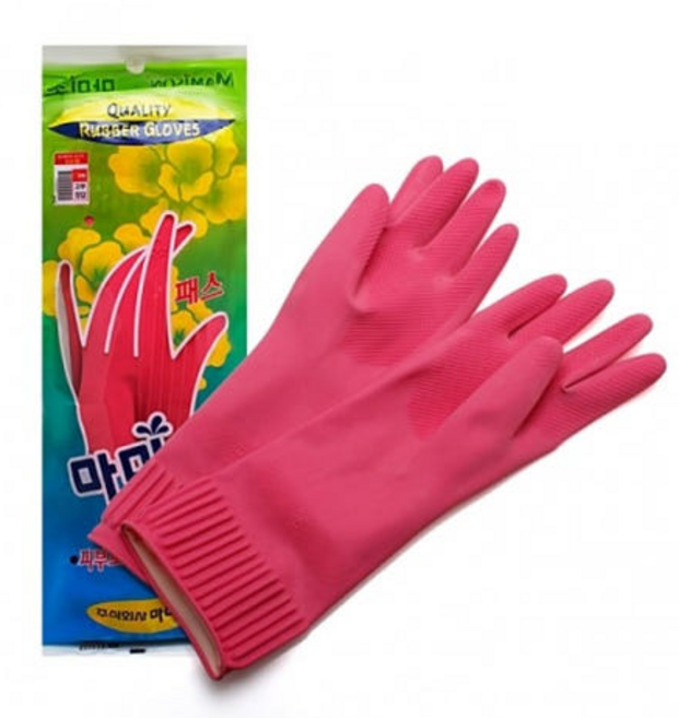마미손 패스 고무장갑, 핑크, 중(M), 10개
