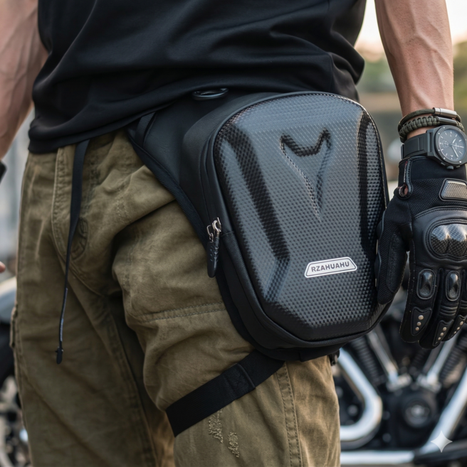 모노리 고급형 방수 오토바이 레그백 스포츠 라이딩 크로스바디, 블랙, 블랙