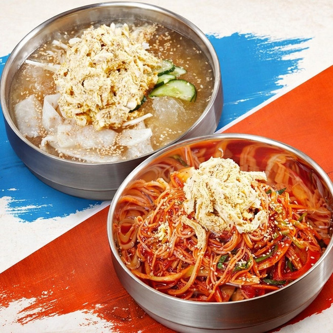 속시원한 초계물국수 비빔국수 세트 2.3kg 닭고기 냉면, 초계물국수 3개+초계비빔국수 3개