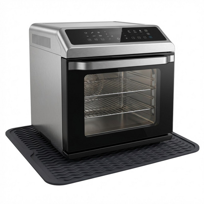 메종메나제 에어프라이어 열차단 실리콘 매트, 1개, 블랙 대형