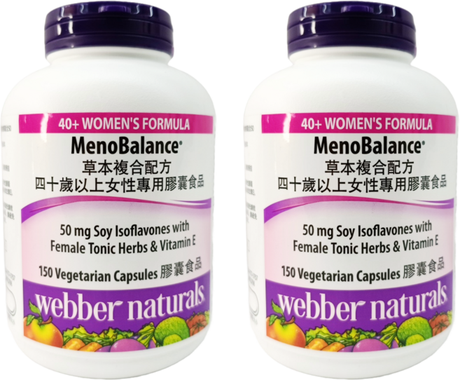 webber naturals MenoBalance草本複合配方 40歲以上女性專用 素食膠囊 含大豆異黃酮與維生素E, 2個, 150顆