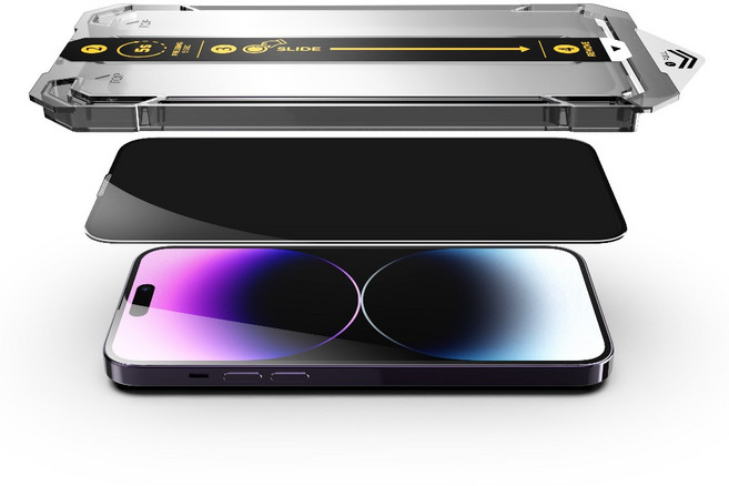 iPhone 14 Pro 滿版保護貼 零失敗 高清玻璃貼, 1個, 防窺版 無塵艙+工具組,14 Pro 6.1吋