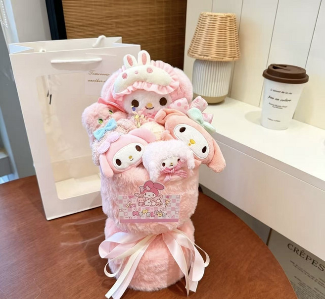 My Melody 絨毛花束籃, 1件, 美樂蒂+禮物袋