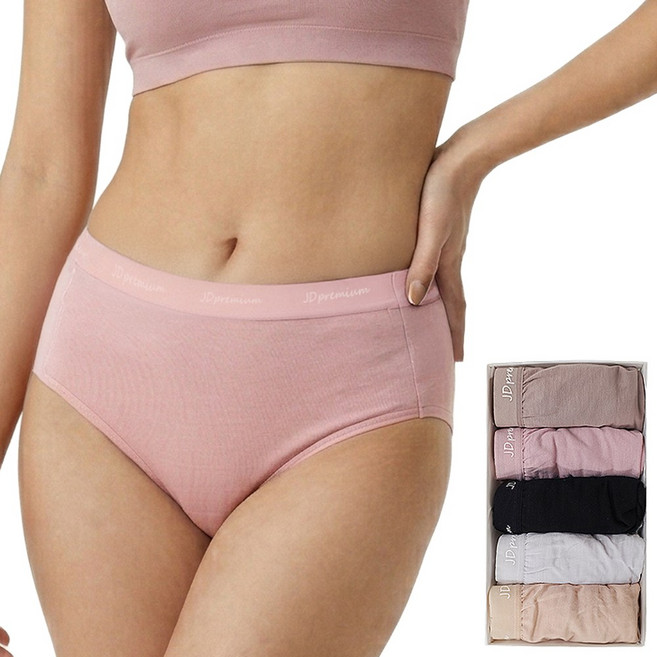 제임스딘 5매입 여성 레이온 스판 속옷 편한 요일 삼각 팬티 세트