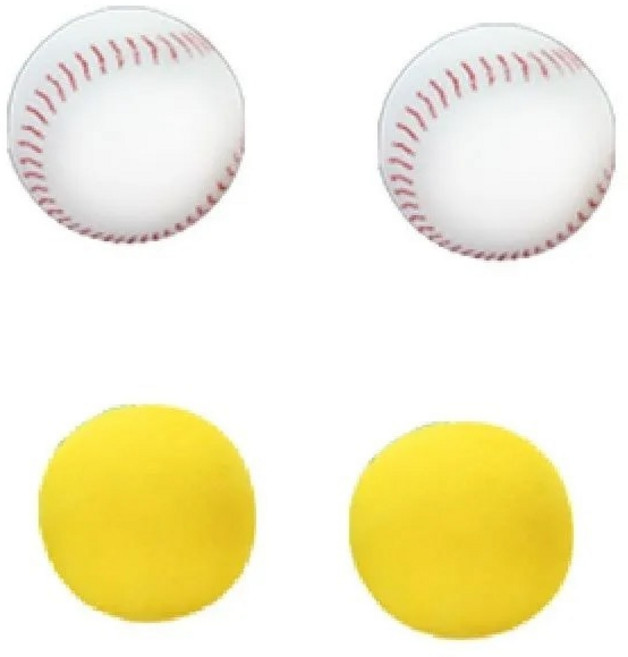 兒童棒球棍 安全軟式球棒 泡棉EVA棒 親子遊戲道具, 1個, 兩粒黃球+兩粒白球