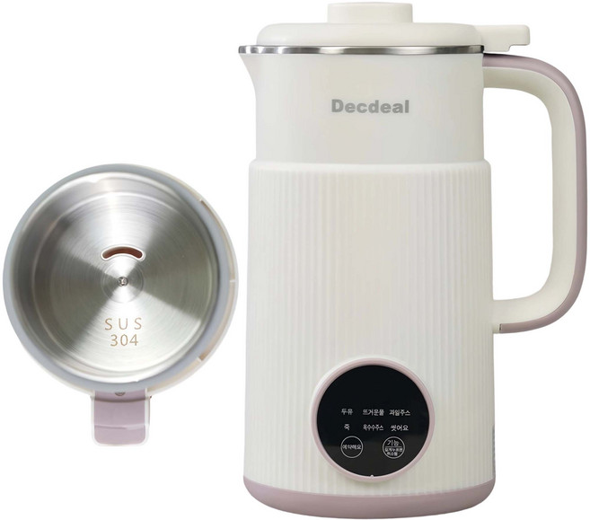 Decdeal 가정용 두유 콩물 죽 이유식 제조기 믹서기, 하얀색