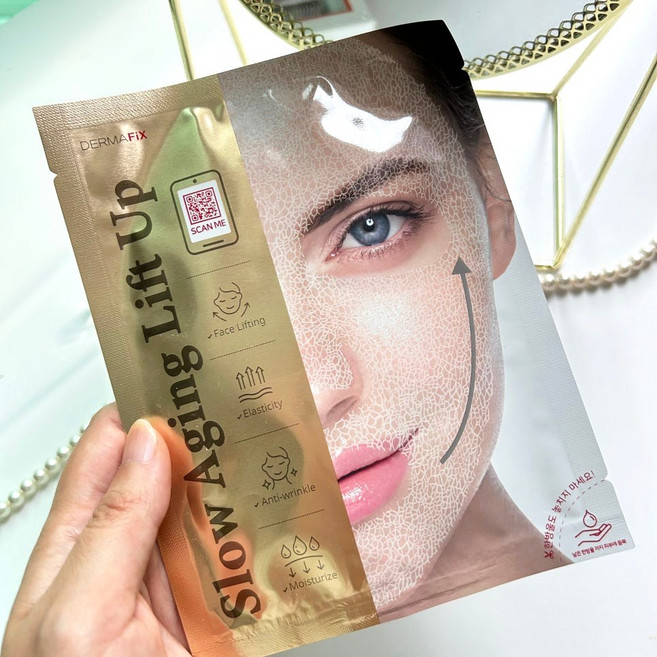 DERMAFIX Slow Aging Lift Up 緊緻修護面膜 膠原蛋白面膜, 1個, 100%純膠原蛋緊緻修護面膜 5入-現