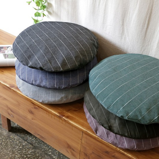까사베르데 스트라이프 원형 방석 솜포함