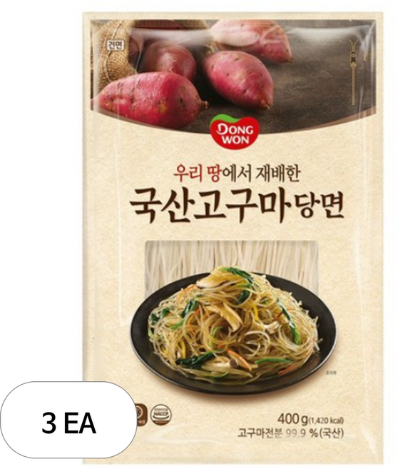 동원 국산 고구마 당면, 400g, 3개
