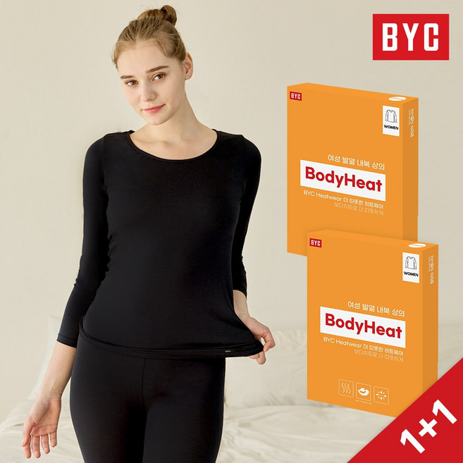 1+1] BYC 여성 보디히트 발열 내복 상의 히트텍